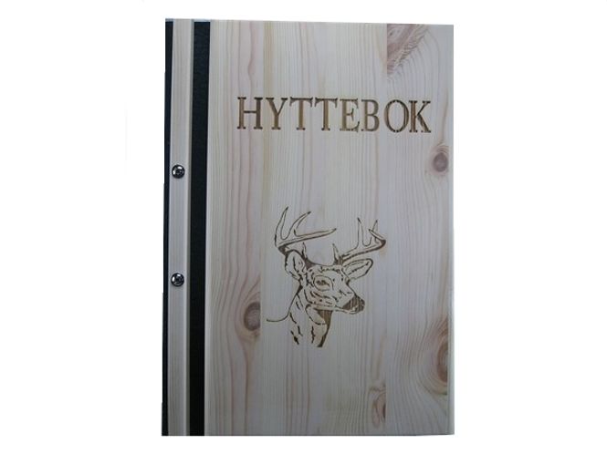 Hovedbilde 4002. Hyttebok av furu. motiv hjort