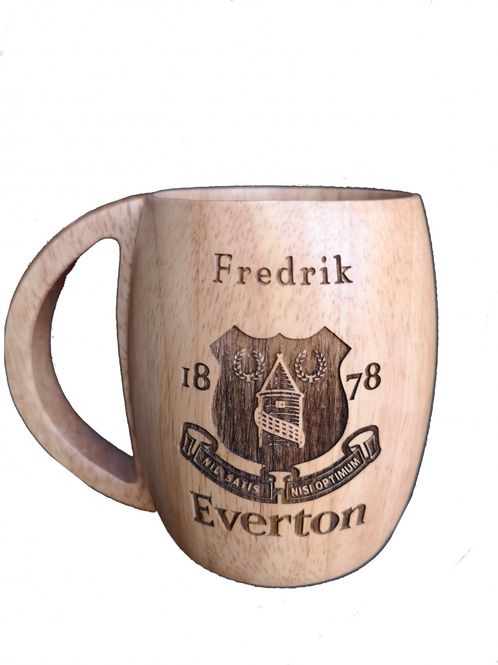 Hovedbilde 6052 F. Øl seidel, Ølkrus. Everton gravert i tre.